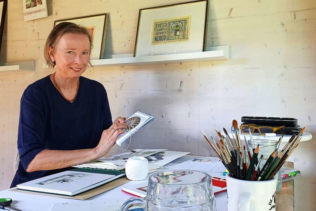 Elisabeth Naumann faszinieren Farben vor allem Grün, Gelb und Blau