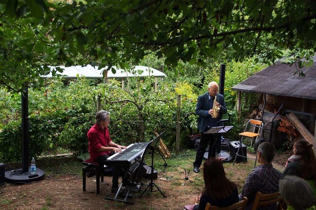 Gartenkonzert im Sommer 2018: Matthias Stich im Duo mit Andy Erchinger  | Foto: Iris Basche