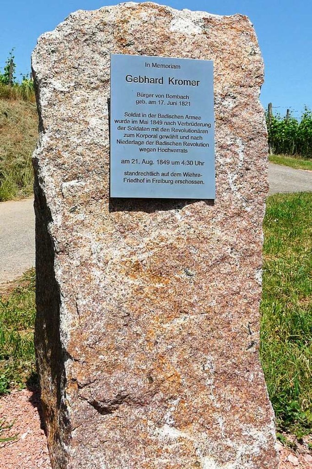 An der Bombacher Sommerhalde steht der...volution wurde er zum Tode verurteilt.  | Foto: Hans-Werner Retterath