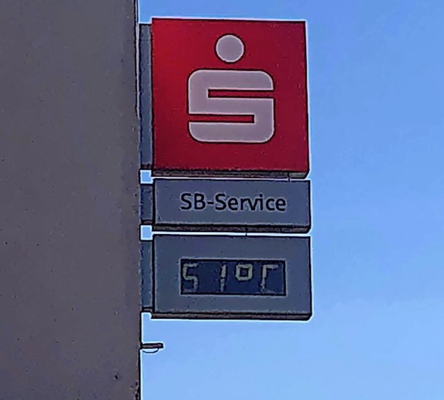 Das Sparkassen-Thermometer  | Foto: Angelika Schmidt