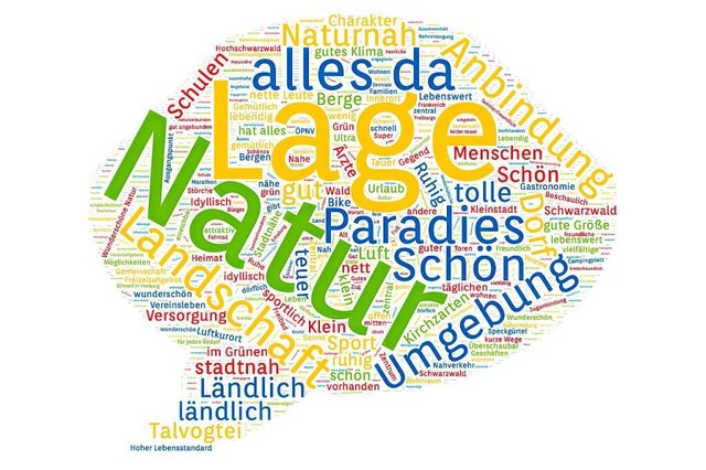 Diese Wortwolke ist das Ergebnis der A...hzarten in drei Worten zu beschreiben.  | Foto: Jutta Breitschwerd