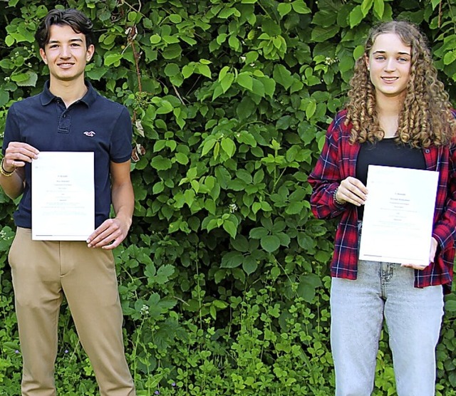 Max Scheidel und Miriam Mutschler erre... Fremdsprachenwettbewerb in Spanisch.   | Foto: Stefan Henninger