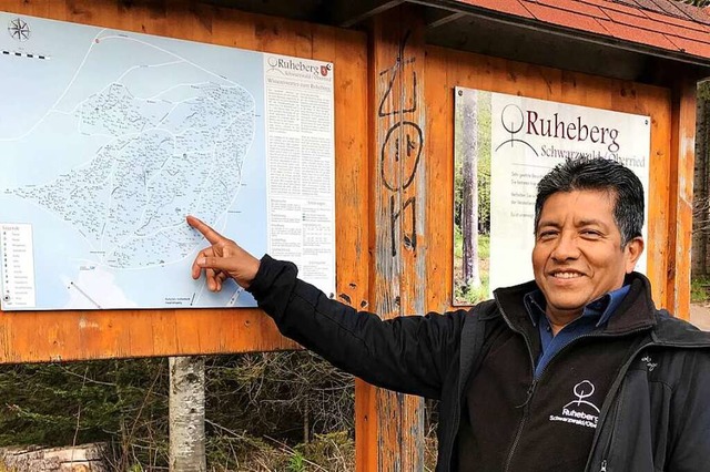 Hat sich auch schon einen Baum auf dem Ruheberg ausgesucht: Carlos Cuellar Solis | Foto: Kathrin Blum Hat sich auch schon einen Baum auf dem Ruheberg ausgesucht: Carlos Cuellar Solis | Foto: Kathrin Blum