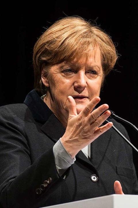 Bundeskanzlerin Angela Merkel (CDU) sp...alter Eucken Instituts im Konzerthaus.  | Foto: Patrick Seeger