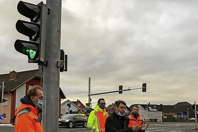 Die  Ampelanlage an der Kreuzung B3/Or...ll sie nun strungsfrei funktionieren.  | Foto: Sandra Decoux-Kone