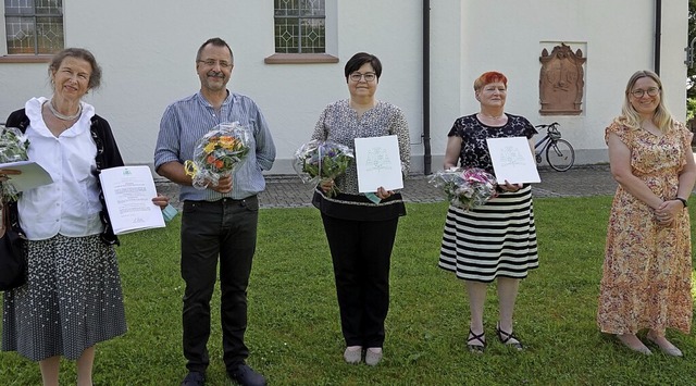 Gefreut hat sich die Gemeindeassistent...h und Claudia Maria Donner (von links)  | Foto: Hans-Jrgen Sackmann