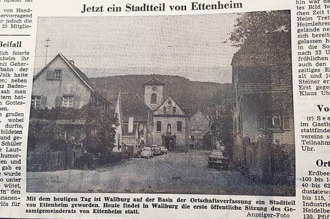 Am Tag der Eingemeindung von Wallburg ...chte die Badische Zeitung dieses Foto.  | Foto: Badische Zeitung