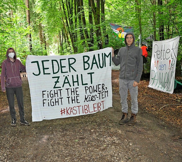 Protest im Wald bei Mnchen.  | Foto: Patrik Guyton