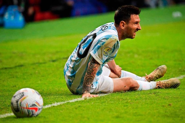Messi im Trikot der argentinischen Nationalelf.  | Foto: NELSON ALMEIDA (AFP)