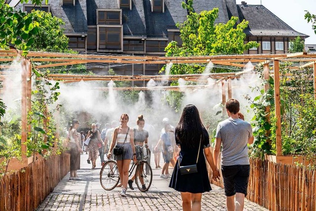 Erfrischung gefllig: Auf dem Kleber-P...sorgen Wasserzerstuber fr Abkhlung.  | Foto: bz