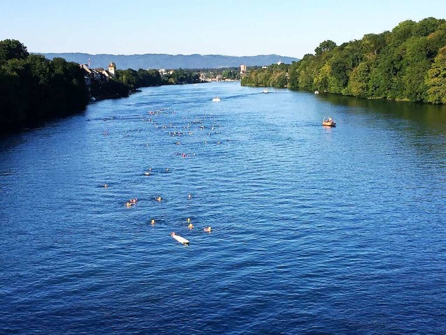 Das Rheinschwimmen findet statt.  | Foto: Wolfgang Gimbel