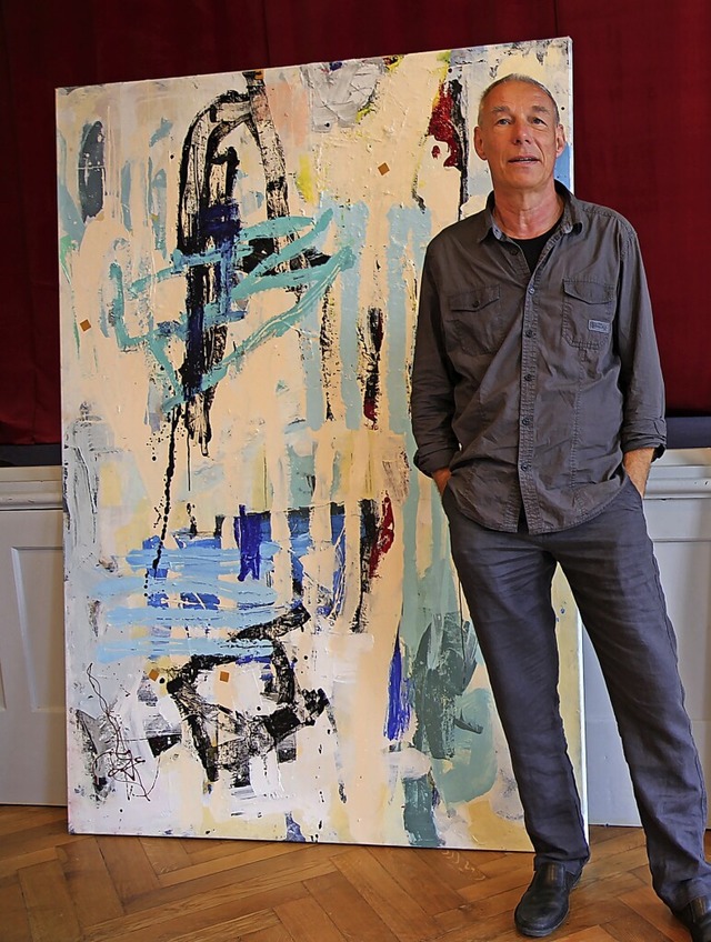 Karl Streicher vor einer seiner Arbeiten.  | Foto: Dagmar Barber