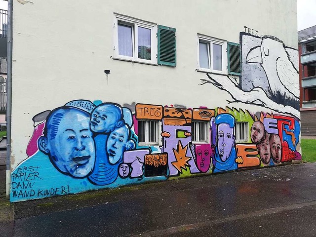 An einer Hauswand in  der Jammstrae drfen sich Sprayer legal austoben.  | Foto: Wolfgang Beck