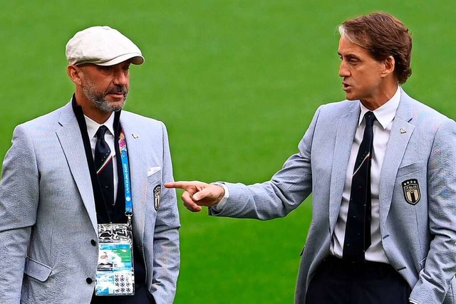 Gianluca Vialli (links) und Roberto Mancini  | Foto: LAURENCE GRIFFITHS (AFP)