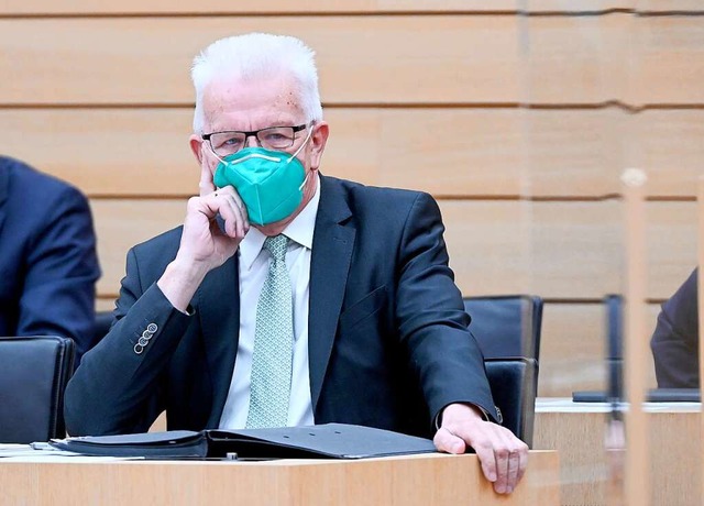 Winfried Kretschmann (Bndnis 90/Die G...ent von Baden-Wrttemberg, im Landtag.  | Foto: Bernd Weissbrod (dpa)
