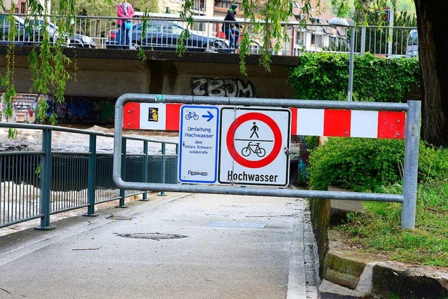 Der Dreisamuferradweg ist  wegen Hochwassers gesperrt (Archivbild).  | Foto: Ingo Schneider