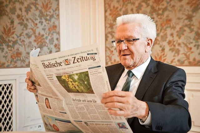 &#8222;Viele andere Ministerprsidente...ben&#8220;, sagt Winfried Kretschmann.  | Foto: Ferdinando Iannone 