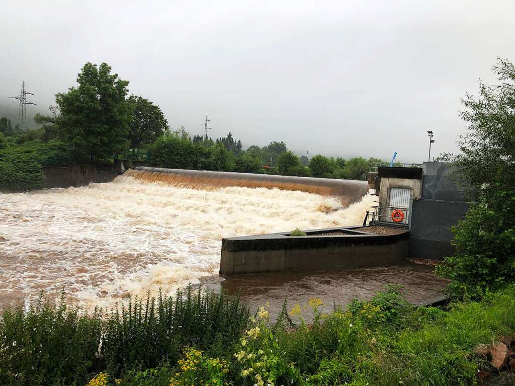 Hochwasser an der Wiese bei Schopfheim