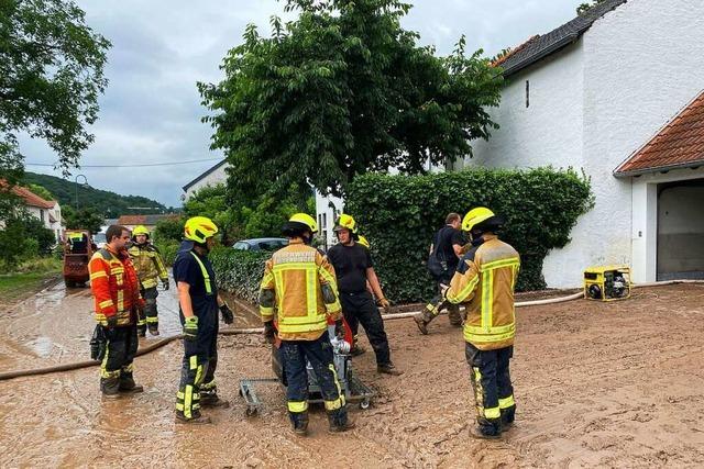 Helfer aus dem Landkreis Emmendingen im Hochwassergebiet