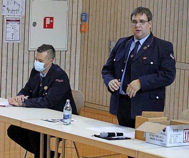 Schriftfhrer Daniel Philipp (links) und Kommandant Daniel Ebi  | Foto: Rolf Reimann