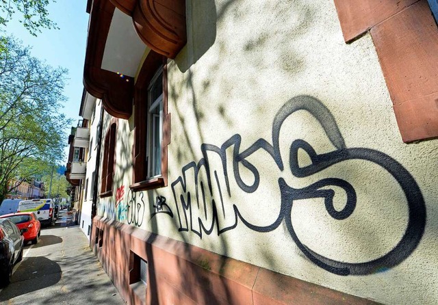 Wandmalereien wie diese wurden in der ...Anti-Graffiti-Aktionstag berstrichen.  | Foto: Michael Bamberger