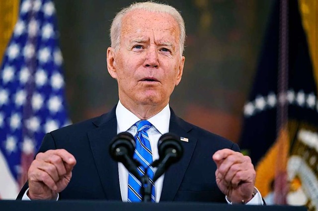 US-Prsident Biden bei einer Pressekon...g Room des Weien Hauses (Archivbild).  | Foto: Andrew Harnik (dpa)