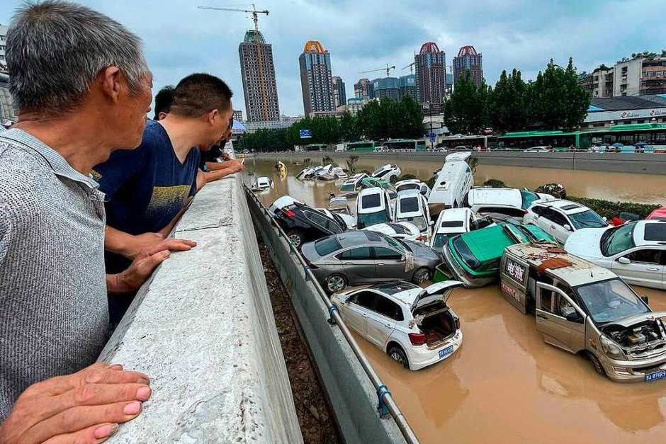 Hochwasserkatastrophe in der chinesischen Provinz Henan. (Foto: STR (AFP)) Hochwasserkatastrophe in der chinesischen Provinz Henan. (Foto: STR (AFP))