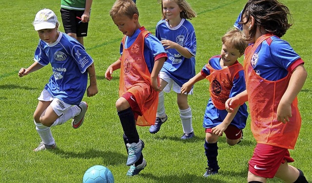 Das runde Leder im Visier hatten die Kids bei den Hausener Jugendtagen.  | Foto: Ralph Lacher