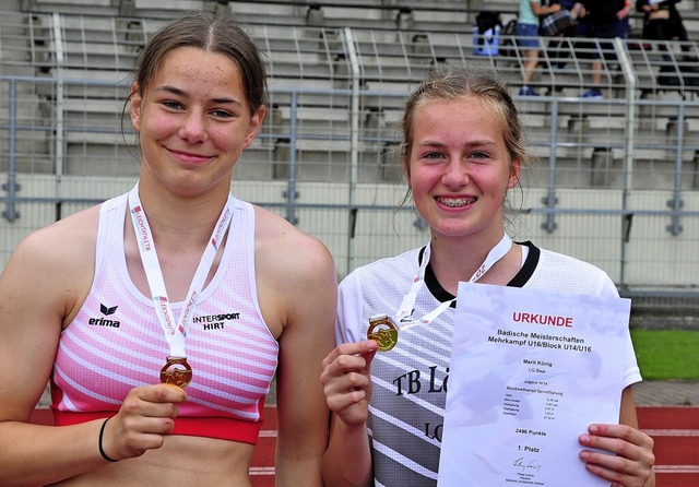 Zweimal Gold: Luise Mattisek (links) u...rit Knig sind badische Meisterinnen.   | Foto: Ottmar Heiler