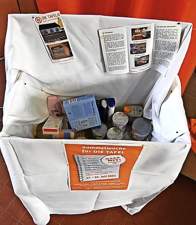 Hier knnen Kirchenbesucher fr die Tafel spenden.  | Foto: Markus Zimmermann