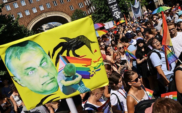 Demonstration in Budapest fr die Rechte sexueller Minderheiten.  | Foto: FERENC ISZA (AFP)