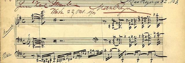 Der Beginn von Max Regers Choralfantas...eine Seelenfreud&#8217;!&#8220; (1900)  | Foto: Max-Reger-Institut