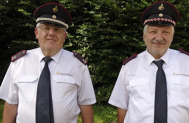 Zuknftige Feuerwehrpensionre: Klaus Moser (li.) und Robert Klausmann.  | Foto: Roland Gutjahr