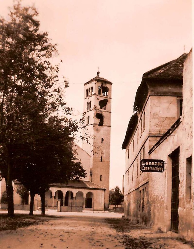 Groe Schden sind im  Krieg  1945 am Kirchturm der Hninger Kirche entstanden.  | Foto: Armand Scherer