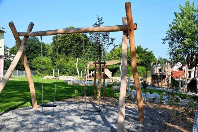 Spielplatz des neuen Kindergartens St....ich die Wartelisten deutlich verkrzt.  | Foto: Hildegard Siebold