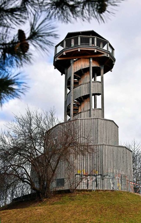 Beim Aussichtsturm im Seepark wurde ein 18-Jhriger berfallen.  | Foto: Michael Bamberger