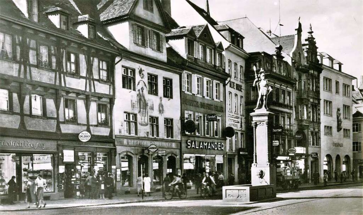 1930 eröffnete in der damaligen Kaiser...stelle der Salamander-AG (Bildmitte).   | Foto: Archiv Manfred Gallo