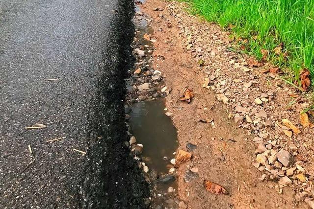 Straenrnder bei Wittlingen sind schon wieder ausgewaschen