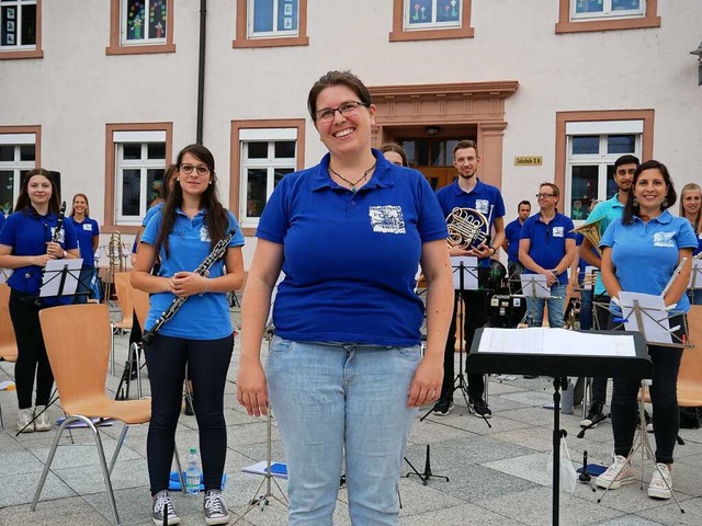 Dirigentin Birgit Trinkl wurde beim Pr...m Talschulplatz in Wehr verabschiedet.  | Foto: Michael Gottstein