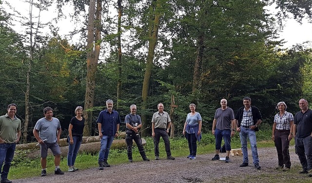 Waldbegehung: Steinens Gemeinderte wa...er Forst BW unterwegs im Gemeindewald. 