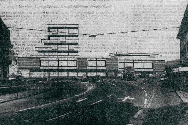 So stellte man sich 1971 die Bebauung des heutigen Kaufringgrundstcks vor.  | Foto: Badische Zeitung