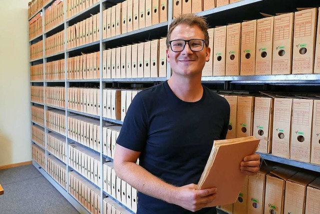 Johann Lwen, der neue Herr ber die  Akten im Stadtarchiv.  | Foto: Susanne Filz