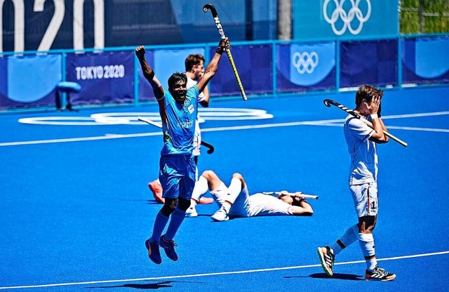 Entsetzen ob der verpassten Medaille: ...oren das Spiel um Bronze gegen Indien.  | Foto: ANNE-CHRISTINE POUJOULAT (AFP)