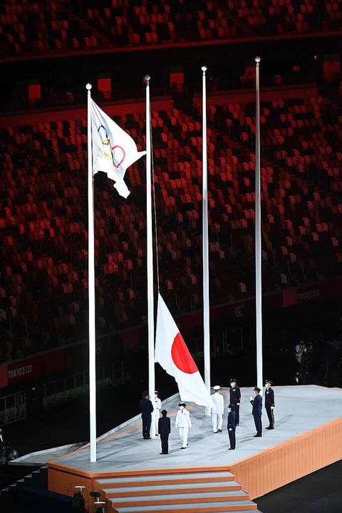 Abschlussfeier der Olympischen Spiele in Tokio  | Foto: Marijan Murat (dpa)