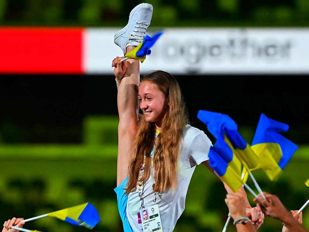 Khrystyna Pohranychna aus der Ukraine ist eine von rund 11.000 Athletinnen und Athleten, die an der Abschlusszeremonie teilnehmen.