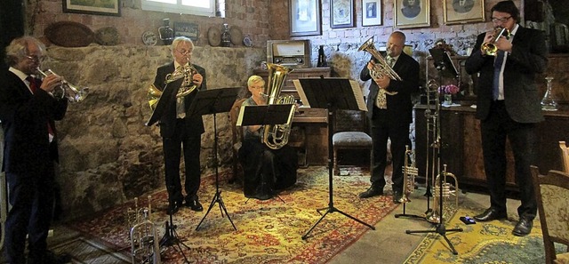 Die Concert Brass Soloists mit (von li...erglund, Dirk Amrein, Adrian Schneider  | Foto: Renate Griesser