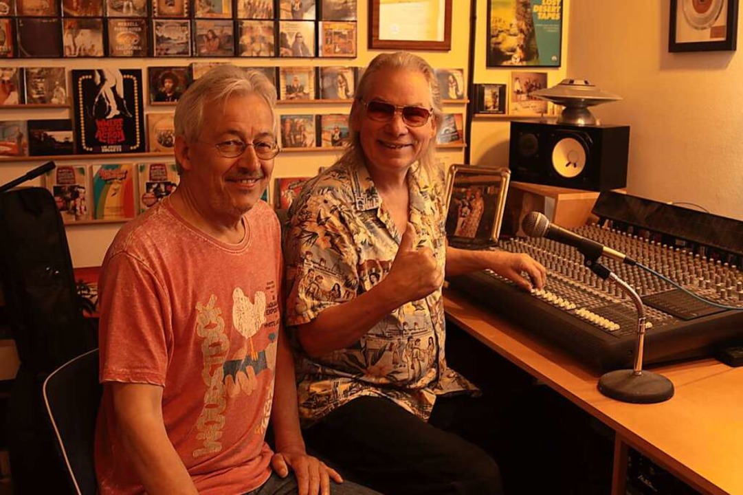 Waldemar Seifert (links) und Merrell Fankhauser im Studio  | Foto: Waldemar Seifert