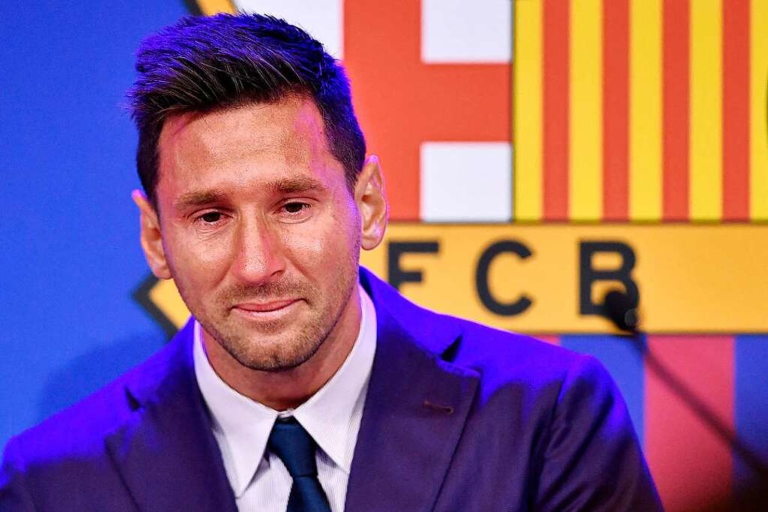 Lionel Messi bei seinem Abschied mit Tränen  | Foto: PAU BARRENA (AFP)