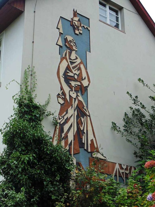 Expressionistisches Graffito des heiligen Fridolin  | Foto: Michael Gottstein
