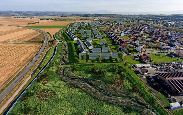 So knnte der neue Endinger Graben st...r Acker um die Stadt herum  ableiten.   | Foto: Zink Ingenieure